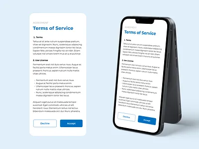 Terms of Service / DailyUi - 089 app design ui ux