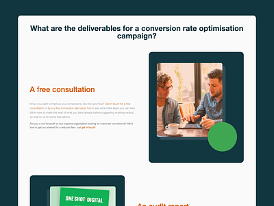 CRO Agency Deliverables - One Shot Digital agency conversion rate optimisation cro deliverables ux web design what we do