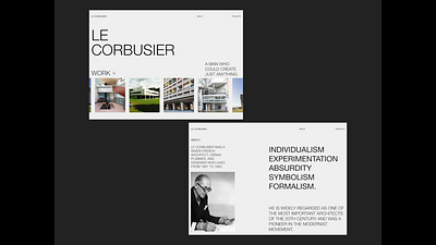 Le Corbusier - full page design exploration architect architecture graphic design le corbusier ui ui design uiux web design website website design