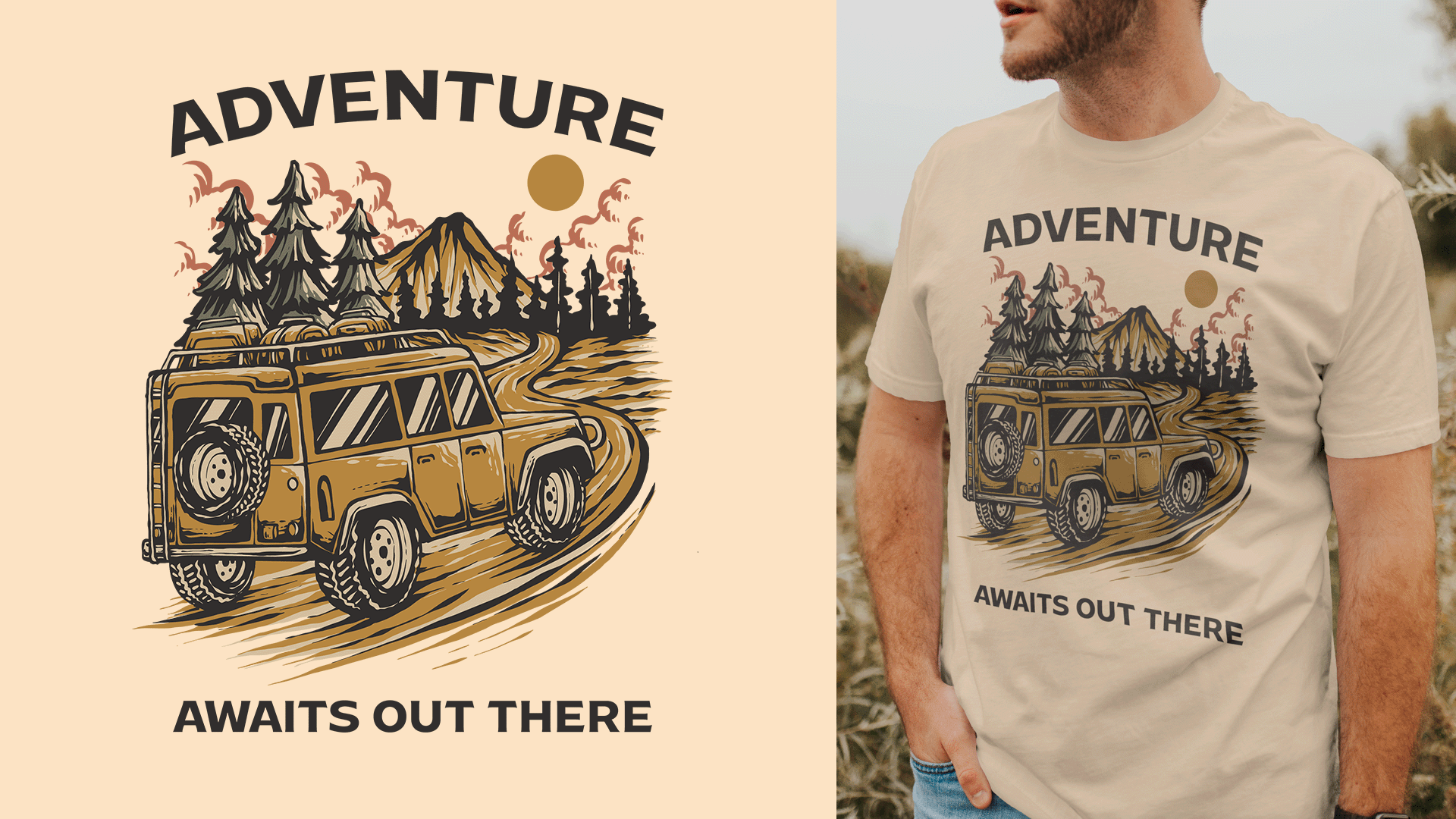 Vintage Retro Truck Adventure Illustration Artwork adventure beach branding cafe racer camper clothing design graphic design illustration logo motorcycle mountain nature outdoor retro skull summer truck vector