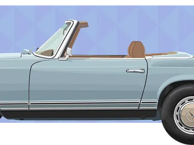 MERCEDES-BENZ 280SL PAGODA illustration vector