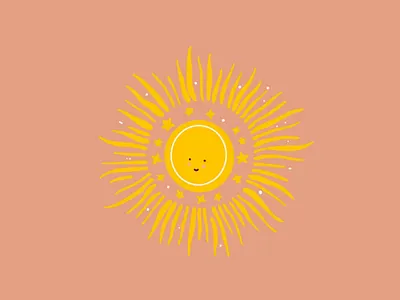 happy sun astrology branding design draw fashion graphic design happy illustration logo painting print sun ui
