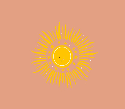 happy sun astrology branding design draw fashion graphic design happy illustration logo painting print sun ui