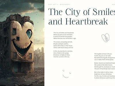The City of Smiles and Heartbreak – Chat GPT-4 & Midjourney abstract illustration abstract portrait ai art ai illustration chat gpt chat gpt poem illustration midjourney poetry ui design