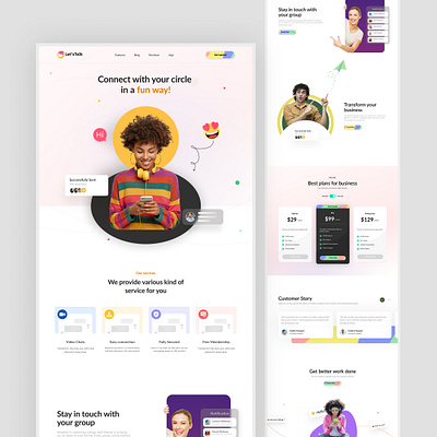 Online Chatting Landing page chatting communication page conversation creative page design homepage interface landing page message uiux web communication chat website website design webui