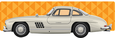 MERCESES-BENZ 300SL Gullwing illustration vector