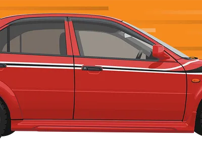 MITSUBISHI EVO6 Tommi Makinen illustration vector