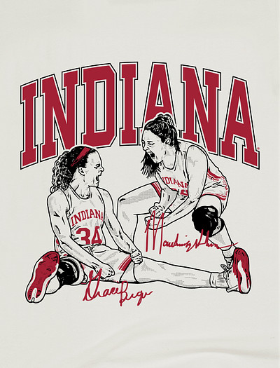 Indiana Hoosiers Women's Basketball basketball celebration excitement hoosiers illustration indiana march madness sports womens basketball