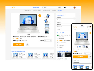 KayKay E-commerce website on Desktop and Mobile desktop e commerce ecommerce mobile product details ui uiux uiux design ux webpage website