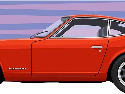NISSAN 240Z Fairlady Z illustration vector