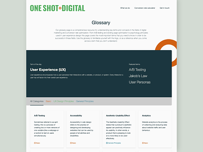 Glossary - One Shot Digital agency conversion rate optimisation cro glossary laws of ux list marketing principles ux web design