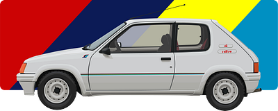 PEUGEOT 205 Rally illustration vector