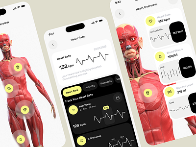 Health Tracking App app branding graphic design illustration typography ui ux vector