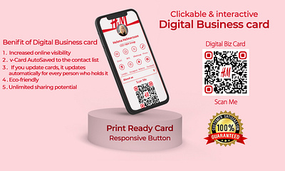 Interactive Clickable Digital business card branding buness card clickable digital business card design digital business card digital card ecard graphic design illustration logo luxury minimal qr code ui vcard vector