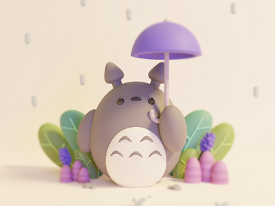 Totoro Kawaii 3d character dribbble ghibli kawaii miyazaki modeling render studioghibli totoro