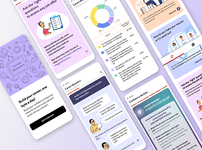 Career Boosters - Build your confidence daily design illustration interface design ui user experience design