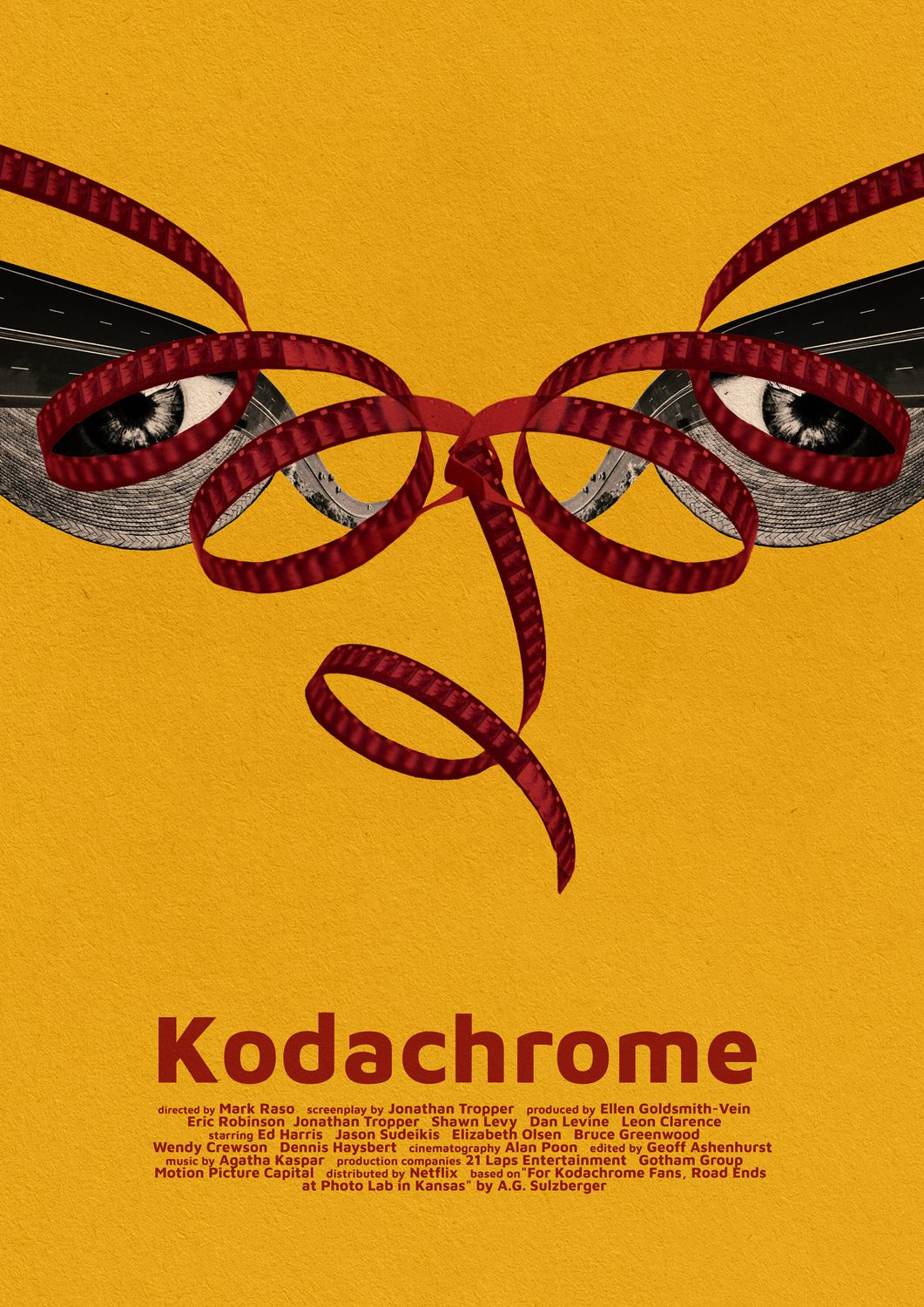 Kodachrome (film poster) cinema poster collage collage art collage illustration digital collage digital illustration ed harris eyes film poster graphic design kodak movie poster netflix netflix poster polish designer polski plakat poster retro texture vintage