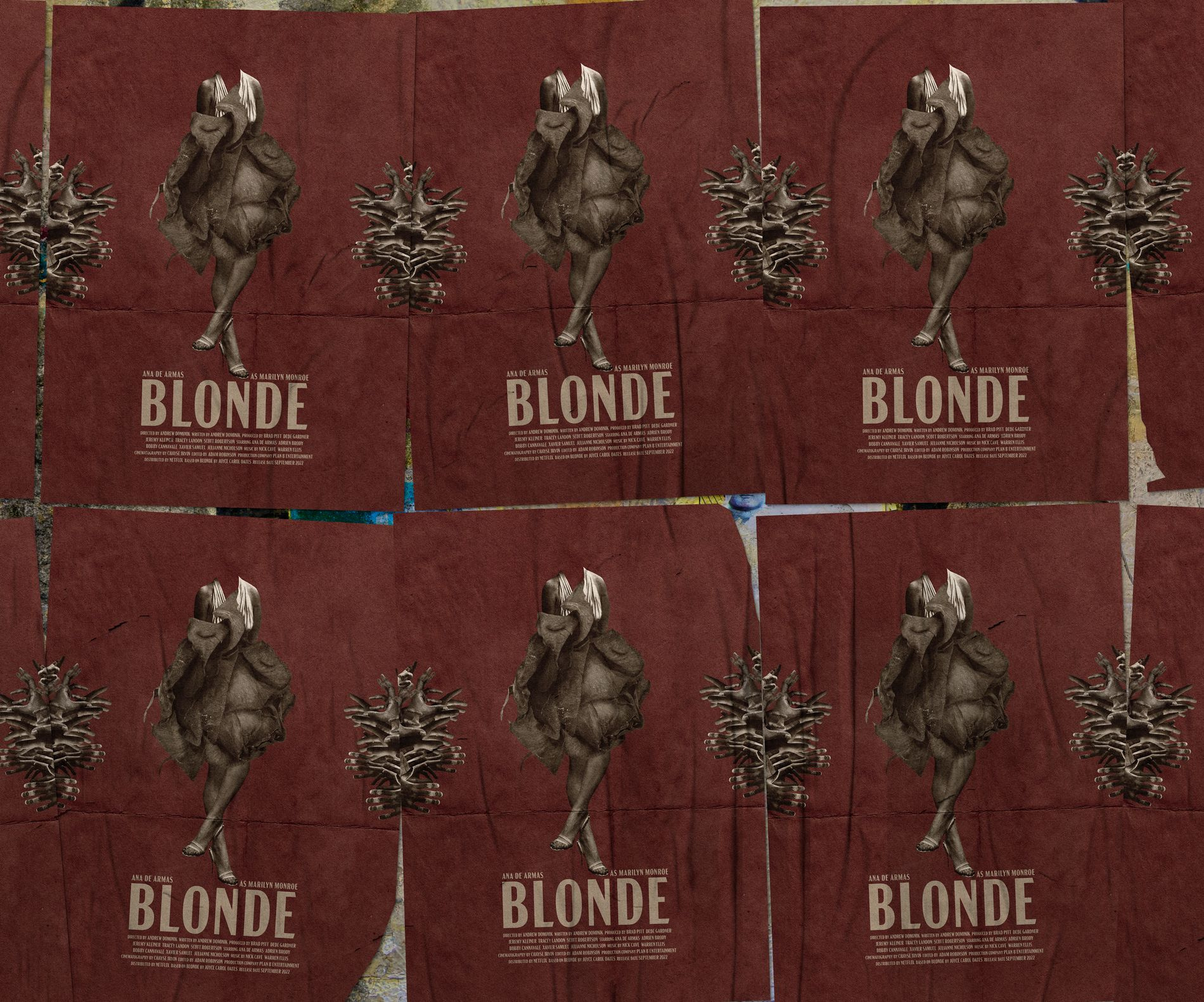 Blonde (film poster) ana de armas blonde cinema poster collage collage art digital collage film poster graphic design illustration marilyn monroe movie poster netflix netflix poster polish designer polski plakat poster retro texture vintage design