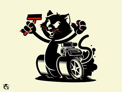 Hot Rod Cat! cats character design graphics hot rod illustration t shirt design tee design vector vector design