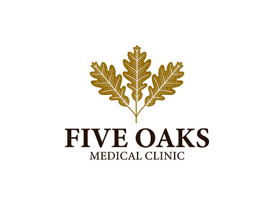 Five Oaks Medical Clinic branding design graphic design logo retro vintage