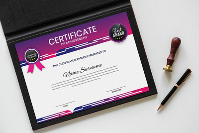 Certificate of Achievement appreciation award branding certificate design graphic design illustration typography vector