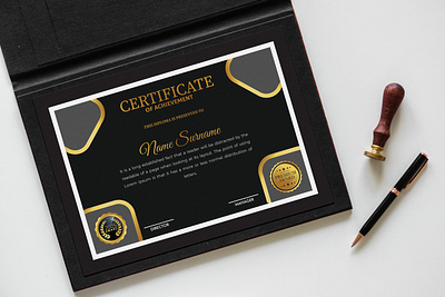 Certificate of Achievement achievement award branding certificate design graphic design illustration typography vector