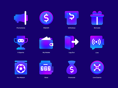Icons Set for Gamble City / 2021 casino design flat icons gambling graphic design icon icon collection icon pack icon set iconography illustration sport ui ui design ui icons vector visual design