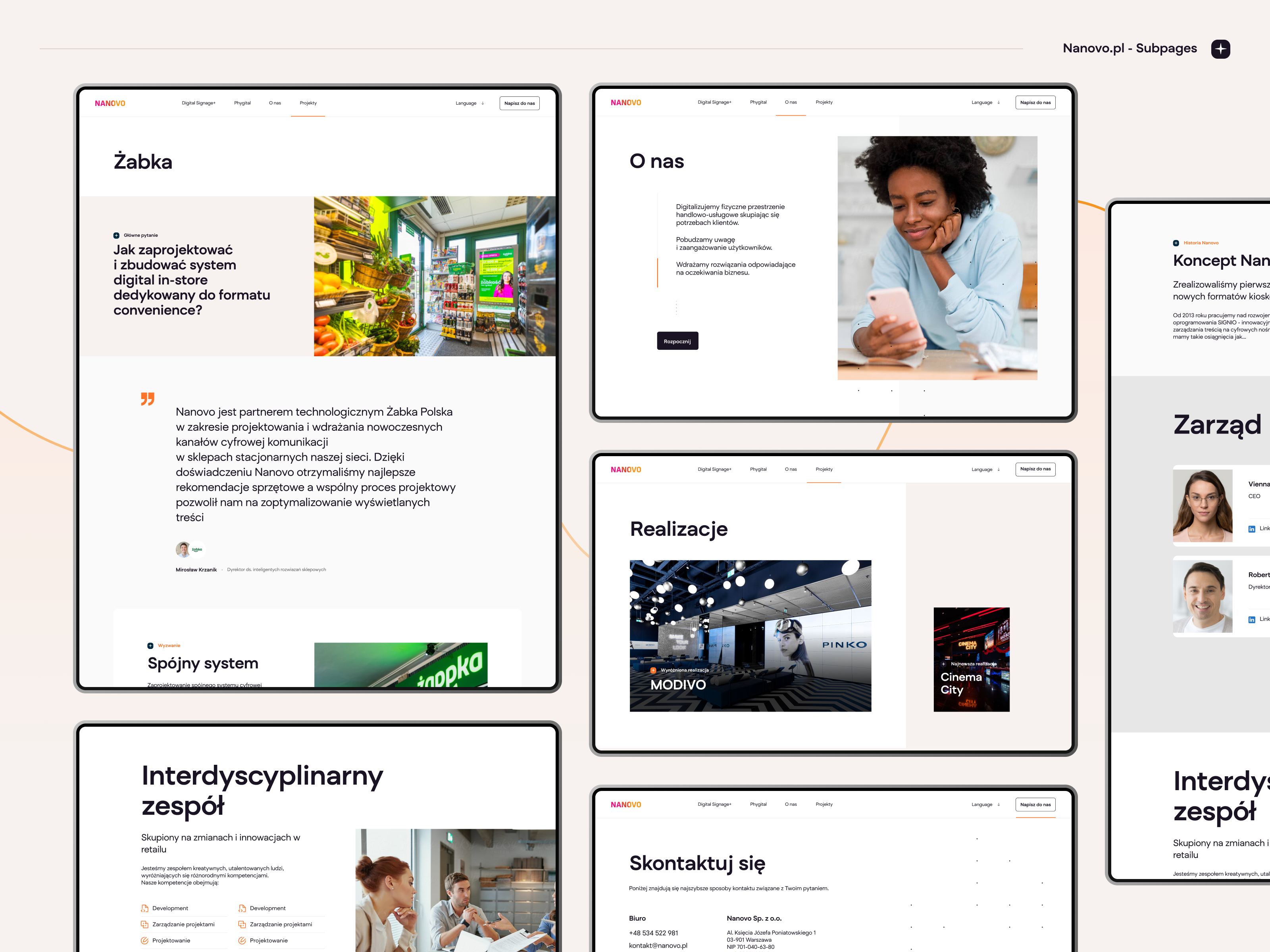 Nanovo - Subpages case study design digital signage landing page minimalistic phygital product design subpage ui user interface ux web web designer webdesign website