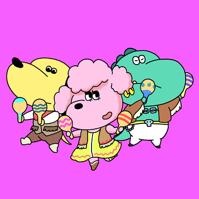 Golden Animals_01 animal chibi cute cute art cute illustration design illustration kaii pop