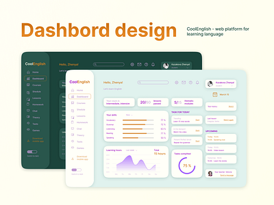 Web platform for learning language dashboard design learning ui ux web webdesign