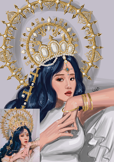 Asian Queen 2d art asian body fan art illustration portrait