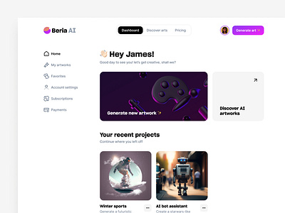 BeriaAI - Generate Artwork ai aiplatform generative art product design ui