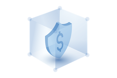 money security shield inside 3d transparent cube branding cube design illustration interface logo money shied transparent ui