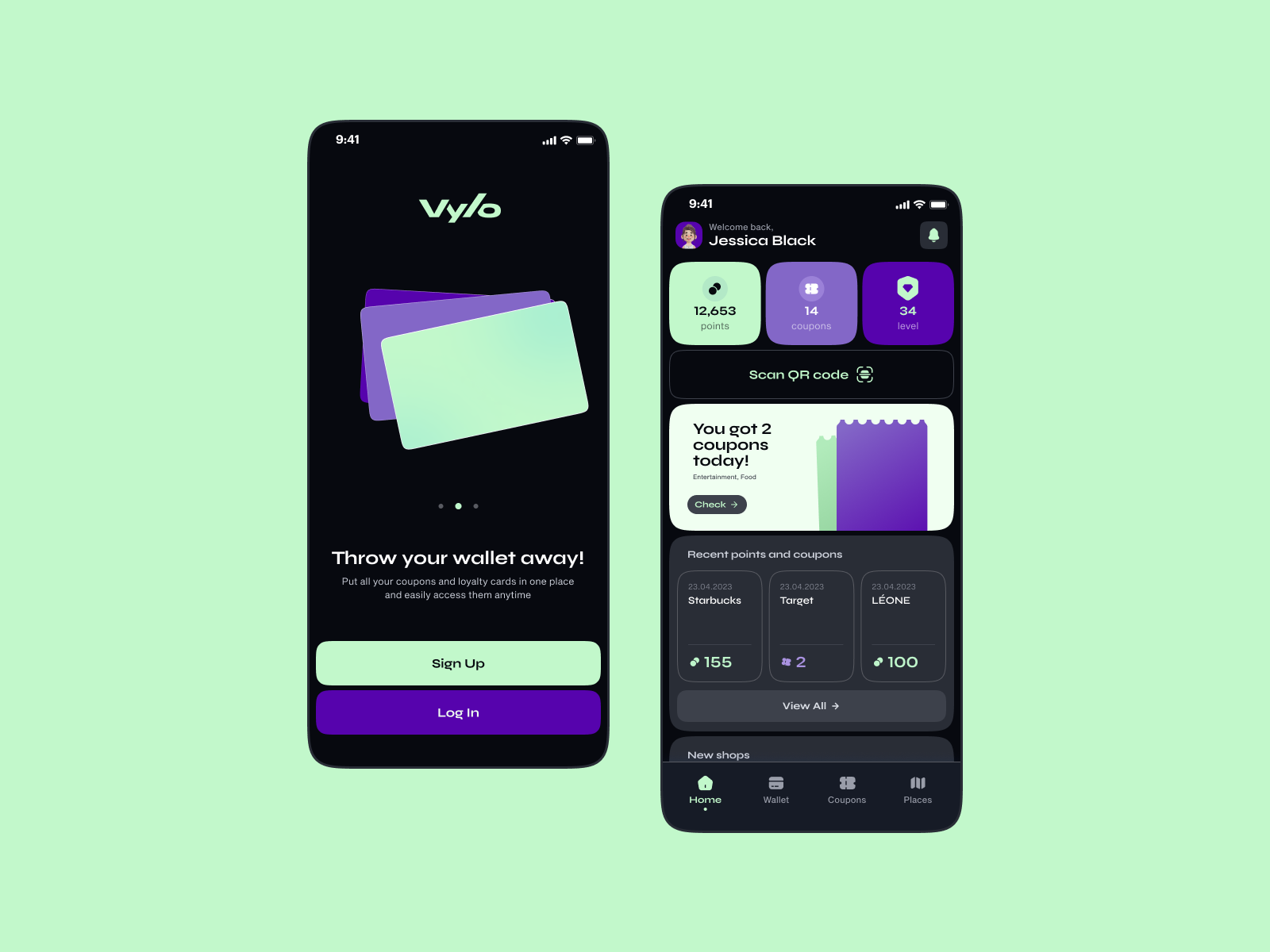 Vylo - Loyalty Program App app design coupons customer app data visualization ecommerce loyalty program market membership cards merchant app retail ui user expirience design user interface design ux wallet app web