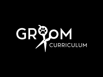 Groom Curriculum logo branding curriculum dog education groom grooming learning logo pet pet industry scissors