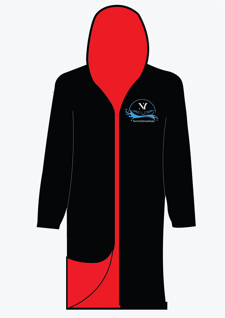 BLACK AND RED SWIM PARKA by ali raza on Dribbble