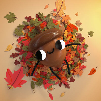 Autumn is coming 3d 3d animation 3d illustration character design cinema 4d design illustration ilustracion kid