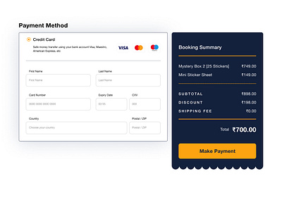 DAILY UI #002 | Credit Card Checkout check out cart check out page design ui ui design uiux design user experience design user interface design ux ux design website design