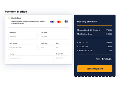 DAILY UI #002 | Credit Card Checkout check out cart check out page design ui ui design uiux design user experience design user interface design ux ux design website design