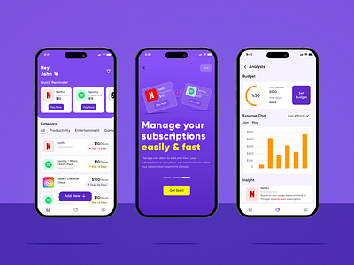 Subscription Management App - UI Design by Kesavan V on Dribbble