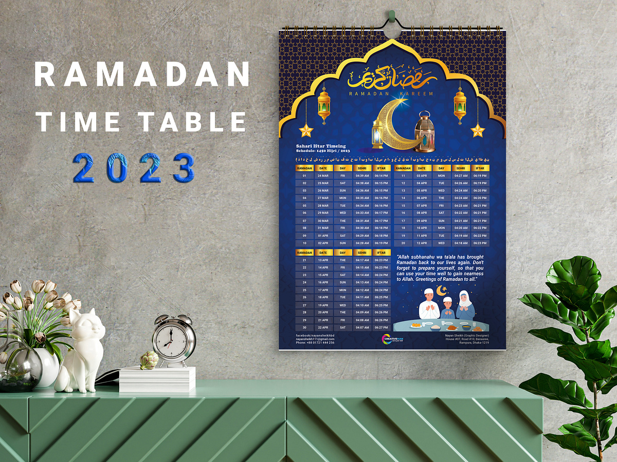 Ramadan Time Table 2024 designs, themes, templates and downloadable