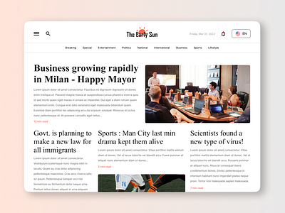 Daily UI 094 - News adobe xd app daily ui daily ui 094 dailyui design editorial figma news news update news website newspaper ui ui design uiux ux ux design web design webpage website