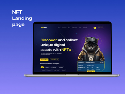 NFT landing page design 3d branding dashboard ui design graphic design illustration landi landing page landingpagedesign logo ui ui design uiux user interface ux ux design