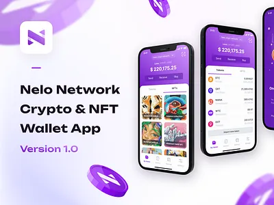 [App Design] Nelo Network Crypto & NFT Wallet App app design application blockchain crypto wallet e wallet mobile app mobile wallet nft ui