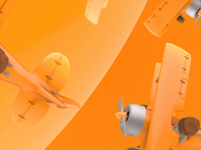 airplane 3d airplane animation loop motion graphics orange