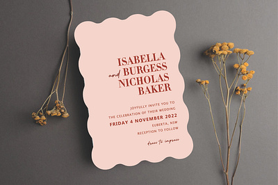 Isabella & Nicholas 's wedding bells graphic design invitation design invite design minimal design save the date typography vector