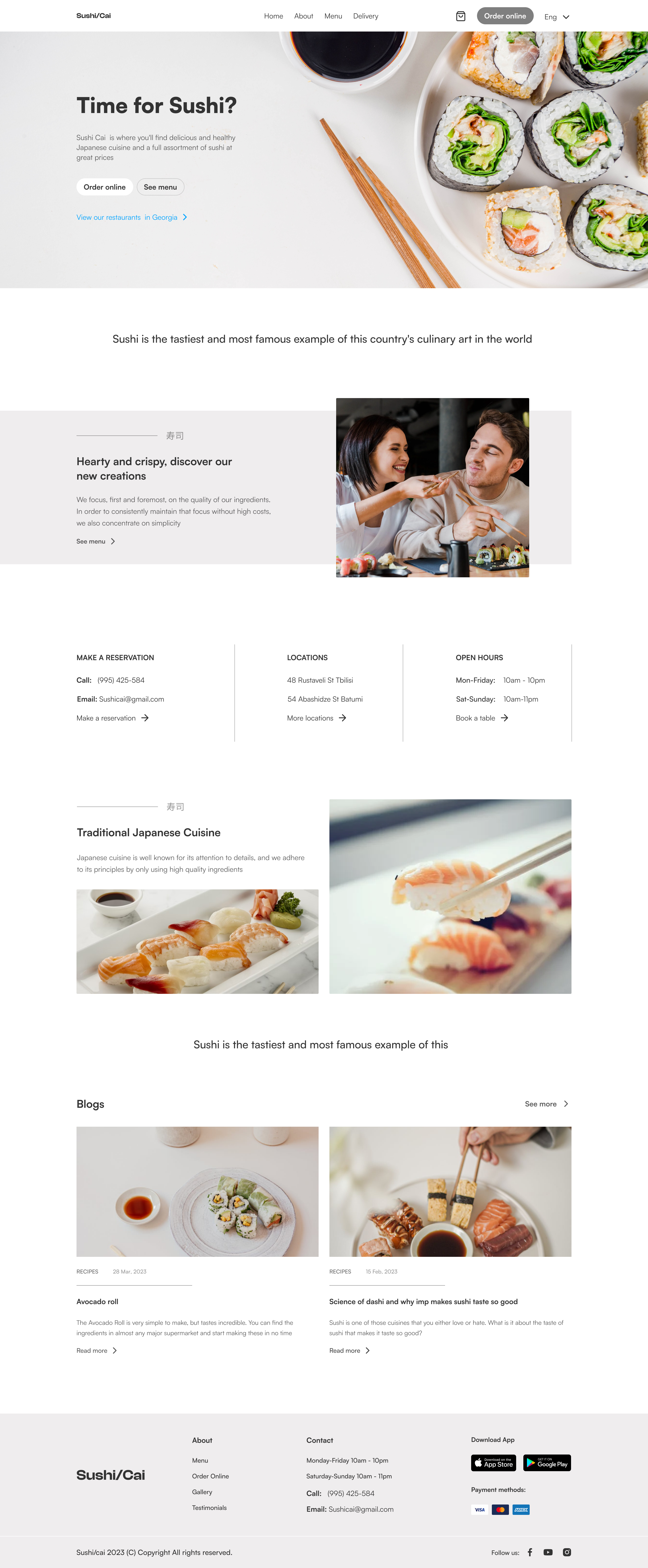 Sushi Website Design By Lika Chigogidze On Dribbble