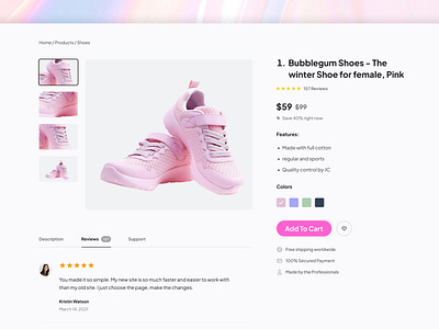 Product page add to card page design figma product page shoes product page ui