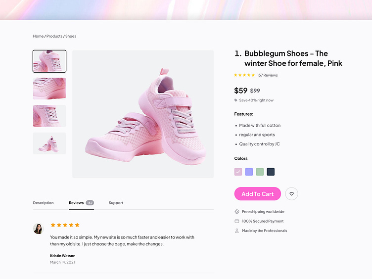 Product page by LYBCOUK on Dribbble