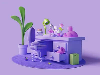 My Room - 3D Illustration Design icon design